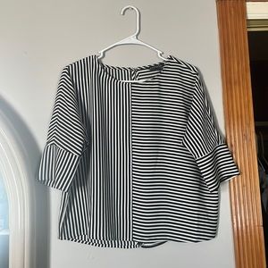 Express Black and White Striped Top Size XS